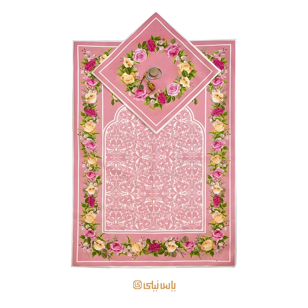 Pray-0054 جانماز سجاده مخمل طرح رز