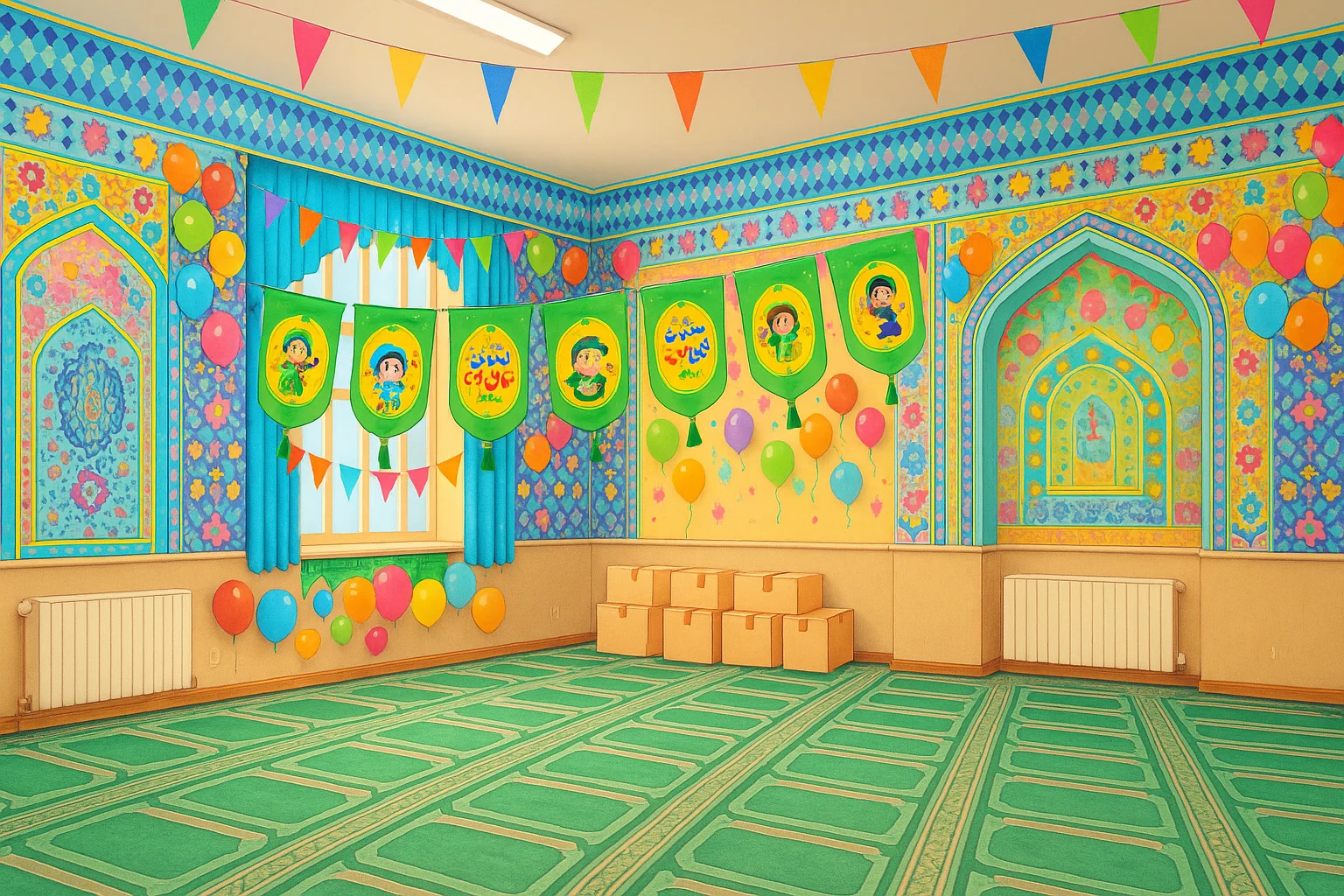 تزیین نمازخانه مدرسه 2 تزیین نمازخانه مدرسه